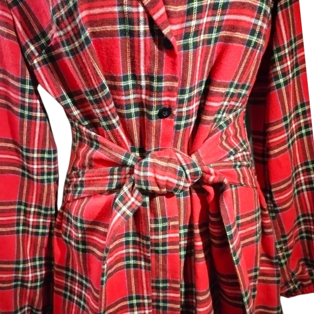 SHEIN Women's Franclia Button Down Plaid Belted Dress - Picture 9 of 12